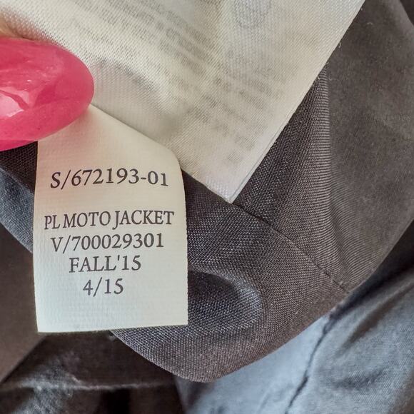 Banana Republic, Black Moto Jacket w Asymmetrical Full Front Zip-Women’s Size 10 - Picture 8 of 9